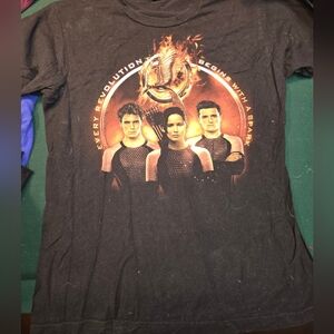 Catching fire hunger games tshirt